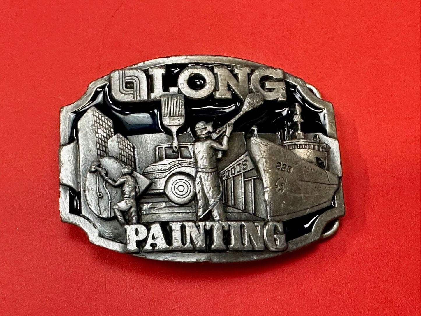 Vintage 1989 LONG painting - Neat Clean Finishing belt buckle