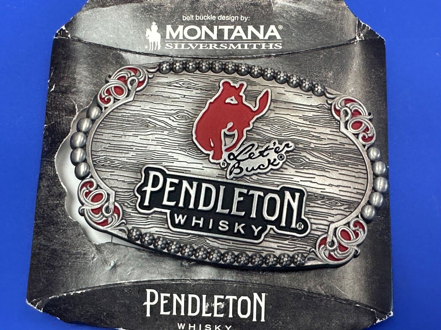 2023 PENDLETON WHISKY BELT BUCKLE MONTANA SILVERSMITHS COWBOY RODEO IN PACKAGING