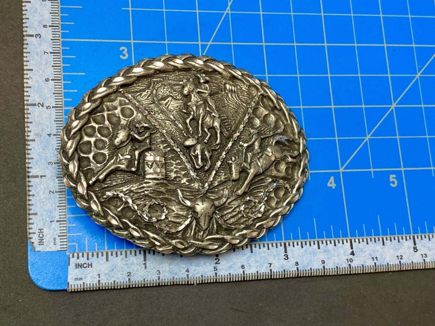 Barrel Racing, Saddle Bronc Rider, everything cowboy Vtg. EGE 1992 belt buckle