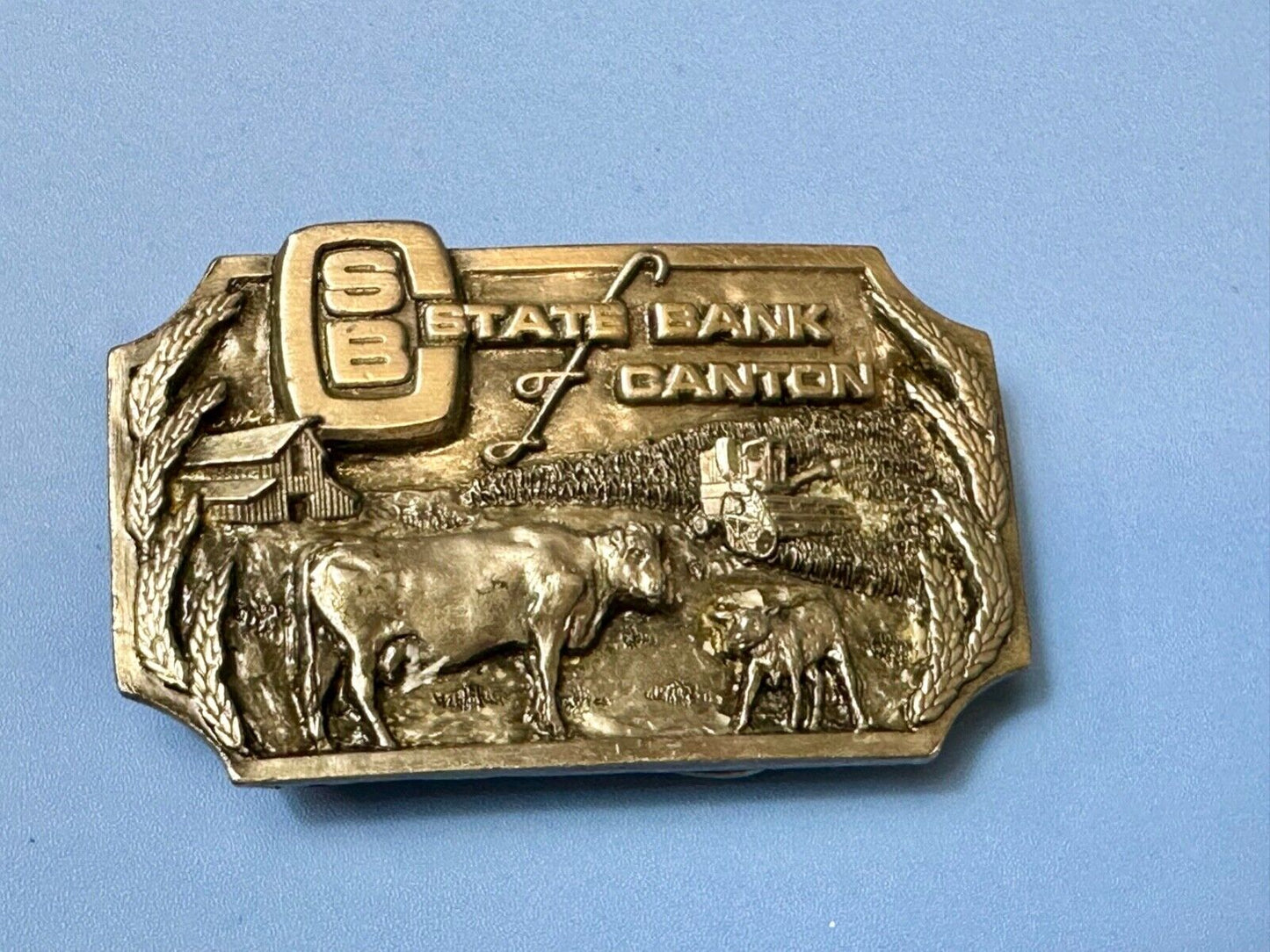 Vintage 1982 The state bank of Canton charted 1895 collectable rare belt buckle