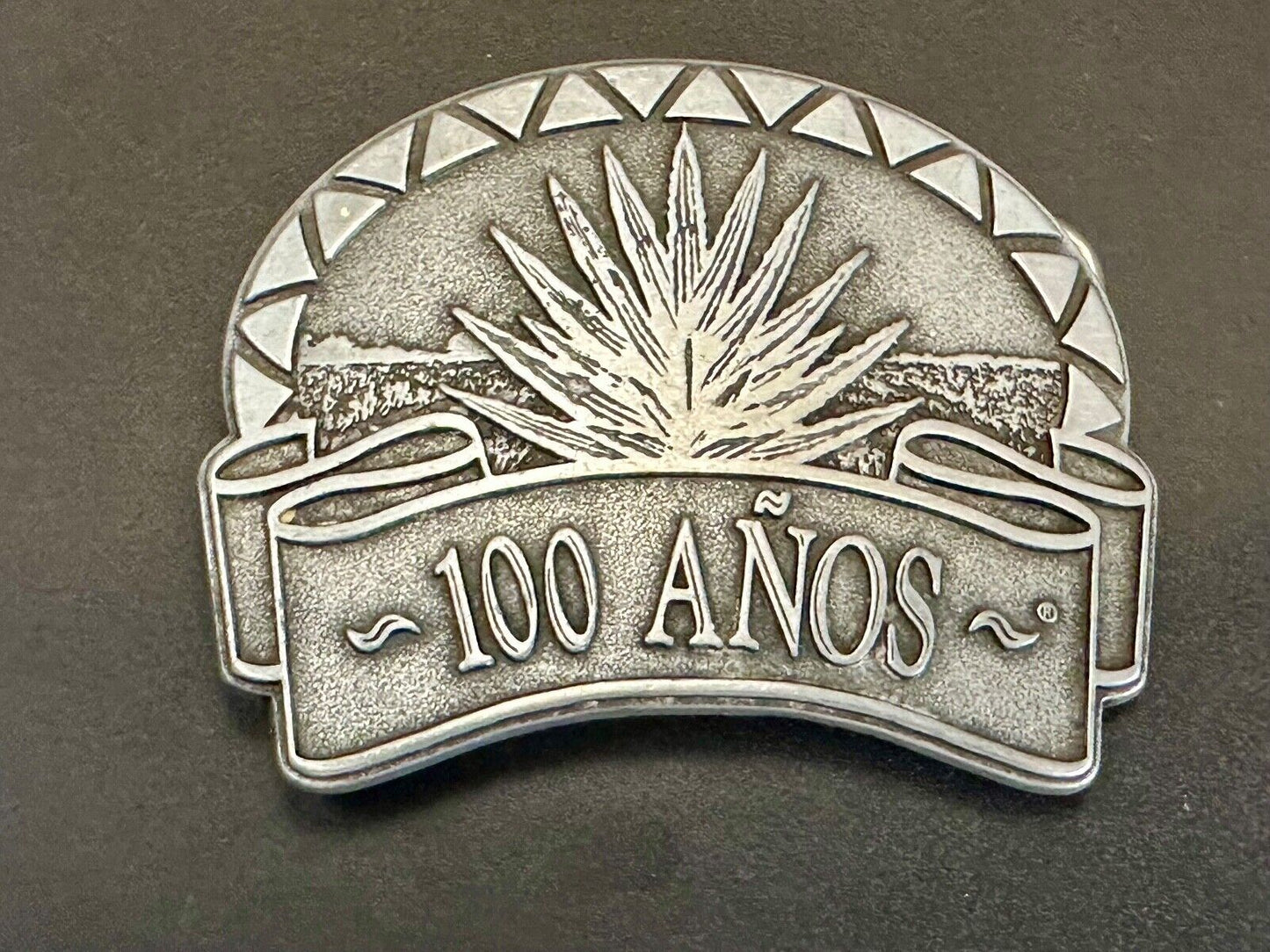 Tequila Brand 100 Anos curved Vintage Adverting Belt Buckle