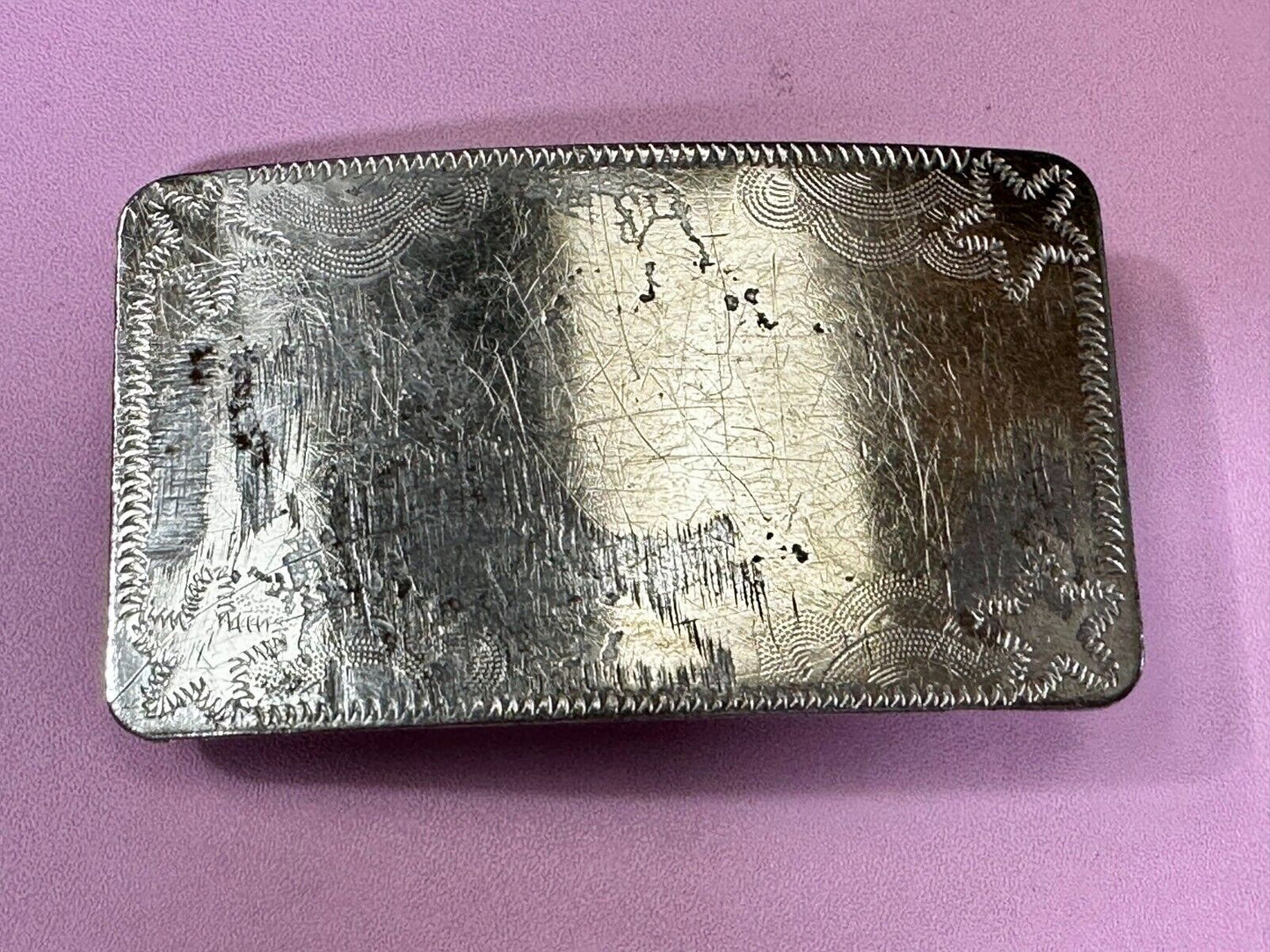 Vintage Engraved Silver Tone Belt Buckle For Craft Project Or To Wear!