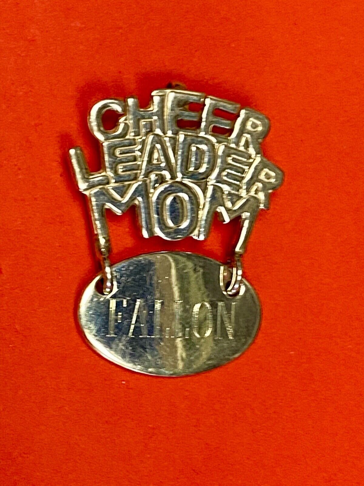 Vintage Cheerleader Mom Sterling Silver 925 Proud Football Mamma! Brooch Pin
