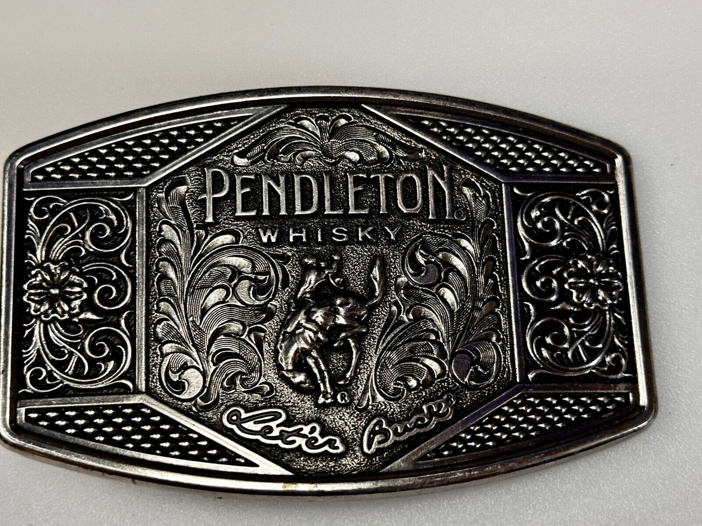 2022 Pendleton Whiskey Leter Buck Rodeo Cowboys Montana Silversmiths Belt Buckle