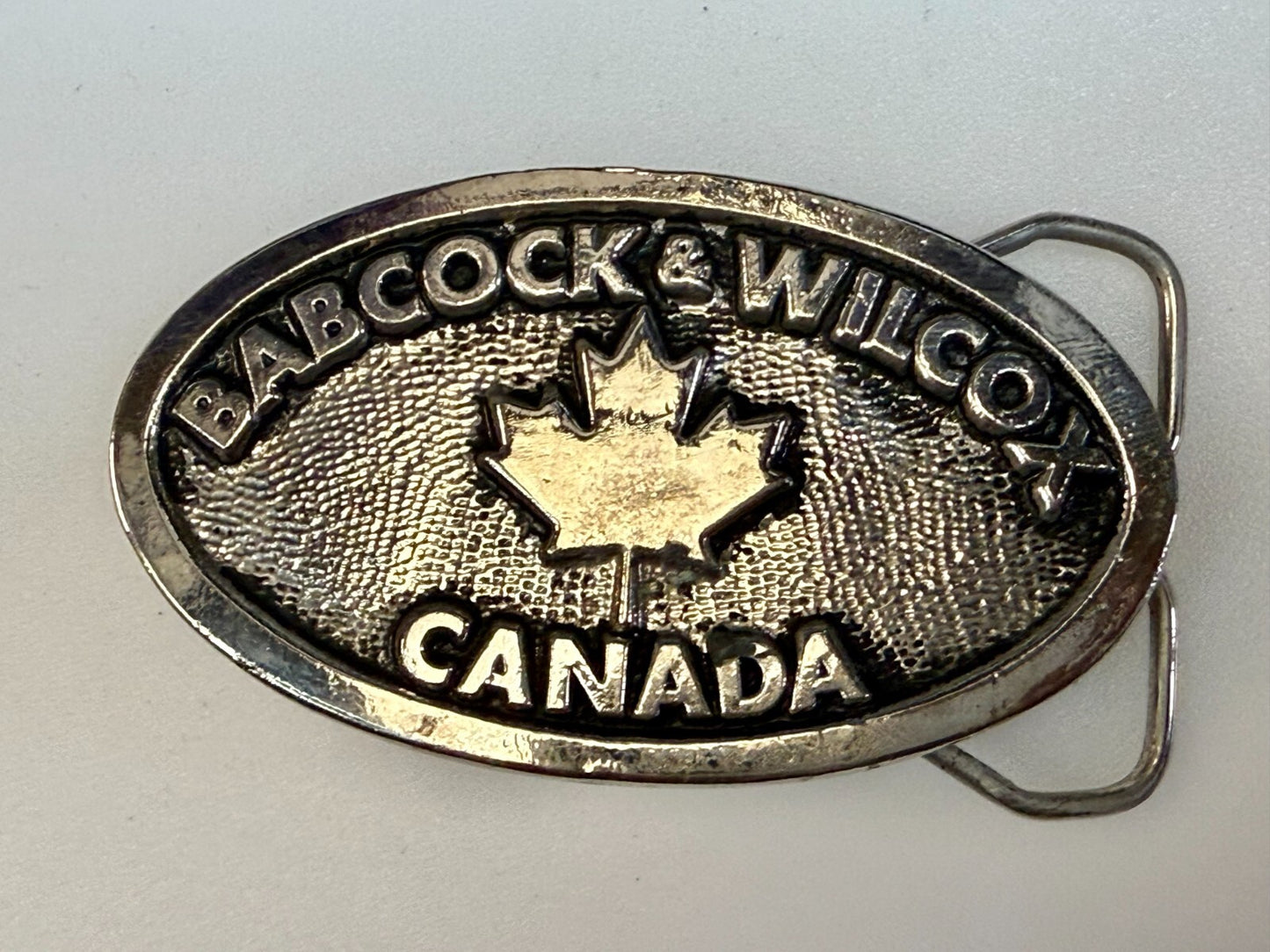 BABCOCK & WILCOX CANADA Clean Energy Com. Silver Tone Commemorative Belt Buckle
