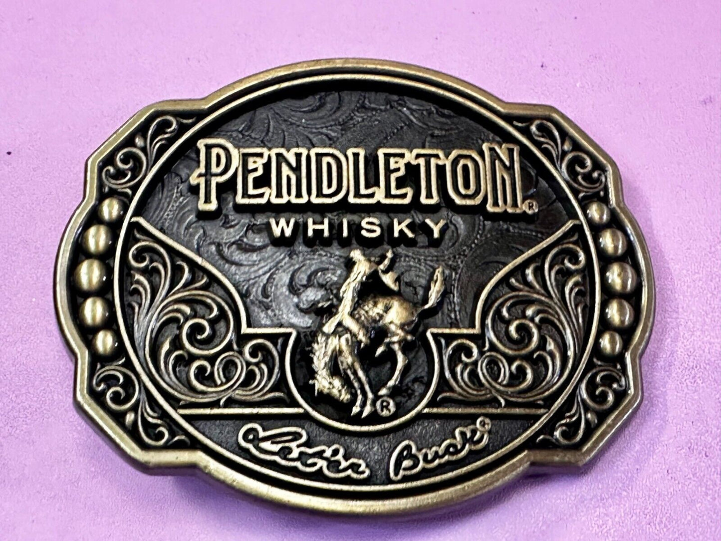 2024 Pendleton Whiskey Let'er Buck Rodeo Cowboy Montana Silversmiths Belt Buckle