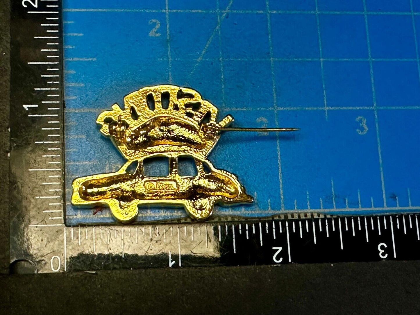 Traveling Nurses in Car Medical EMT Vintage Gold Tone Brooch / Pin by Ren