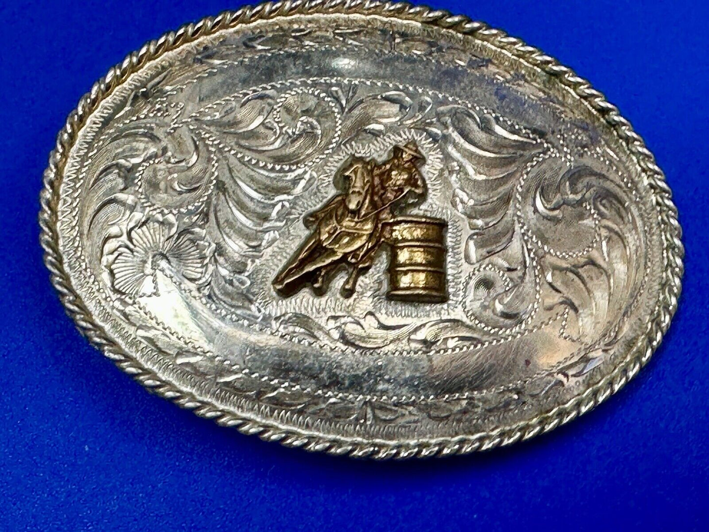 BARREL RACING TROPHY Blank Award Scrolls to engrave Vintage TEX TAN Belt Buckle