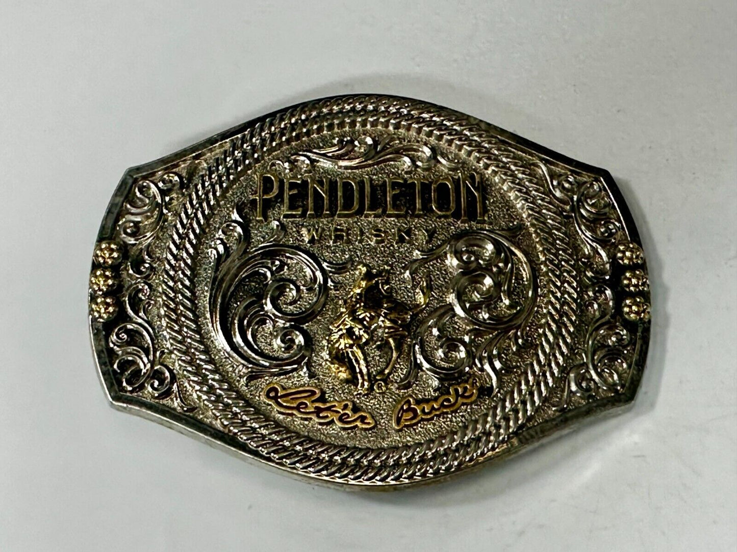 2021 Pendleton whiskey Let'er Buck Rodeo Cowboy Montana Silversmiths Belt Buckle