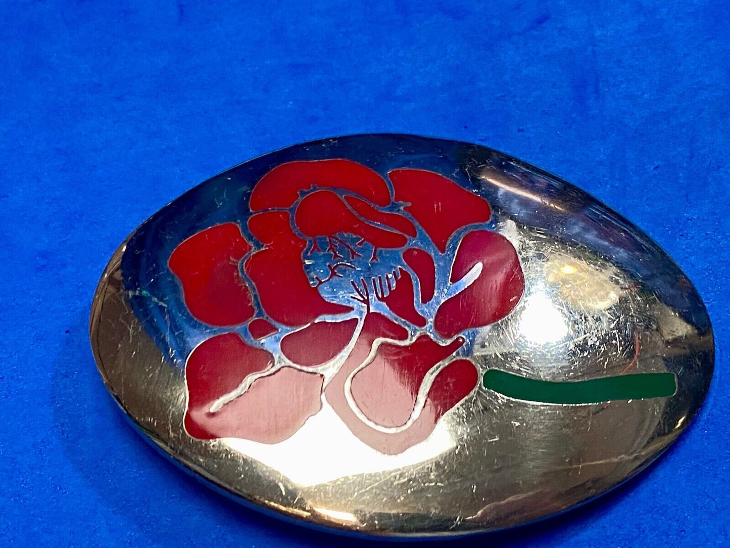 Beautiful southwestern Flower Rose inlaid Western Flair belt buckle
