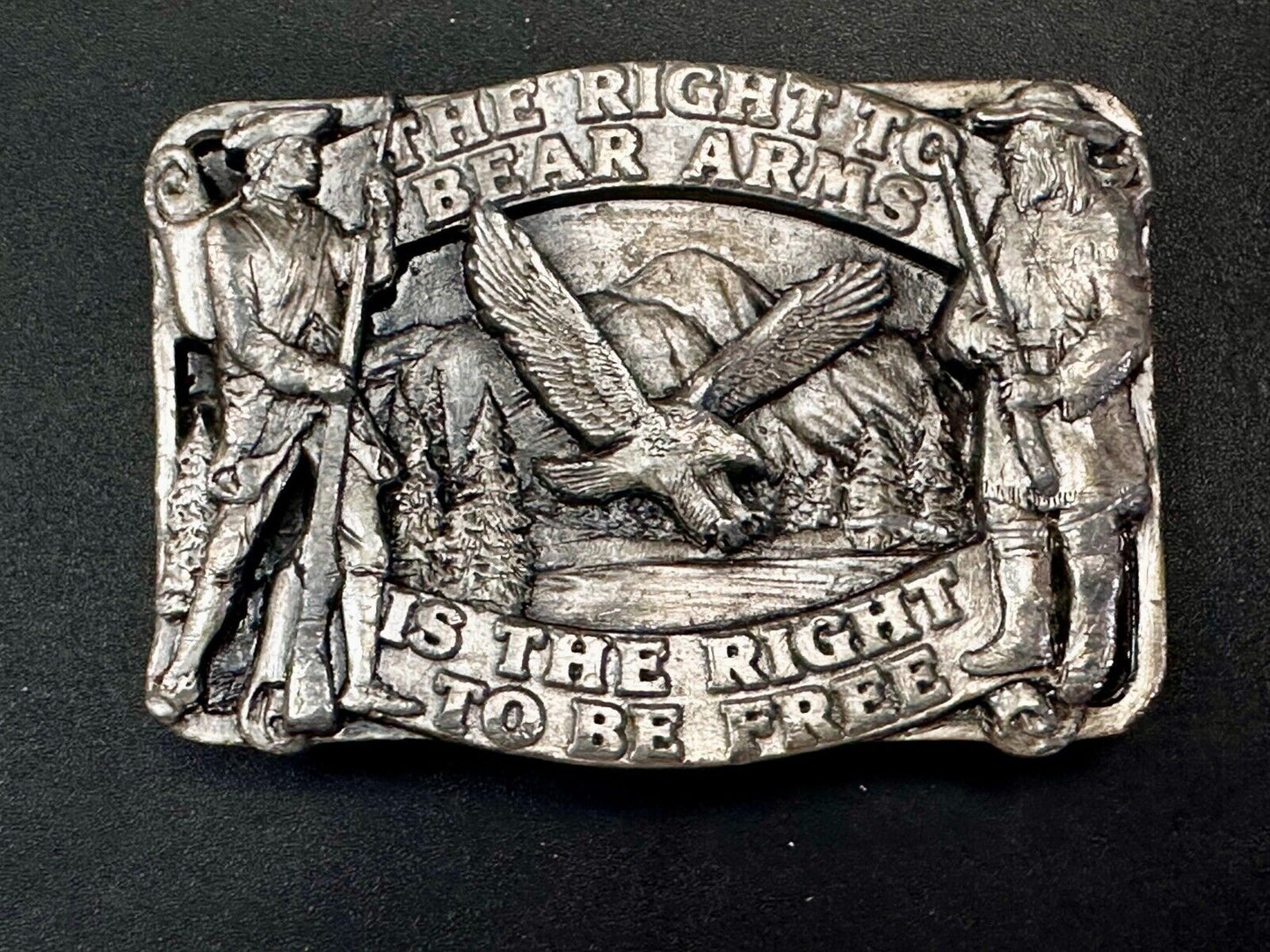 The Right To Bear Arms Is the Right ToBe Free 2nd Amendment VTG 1982 Belt Buckle
