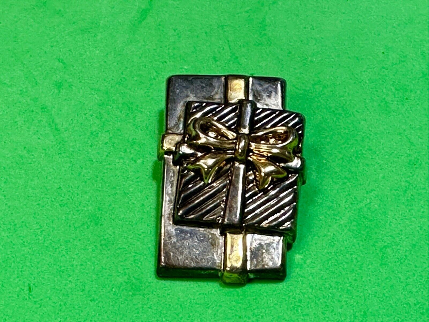 Vintage BEST Christmas Brooch Gift Present Gold Silver Two Tone Pin or PENDANT
