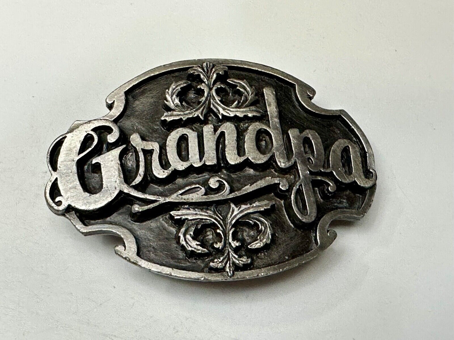 1988 Deep Cast Pewter " GRANDPA " Belt BUCKLE ~ # A-80 by Siskiyou Made in USA
