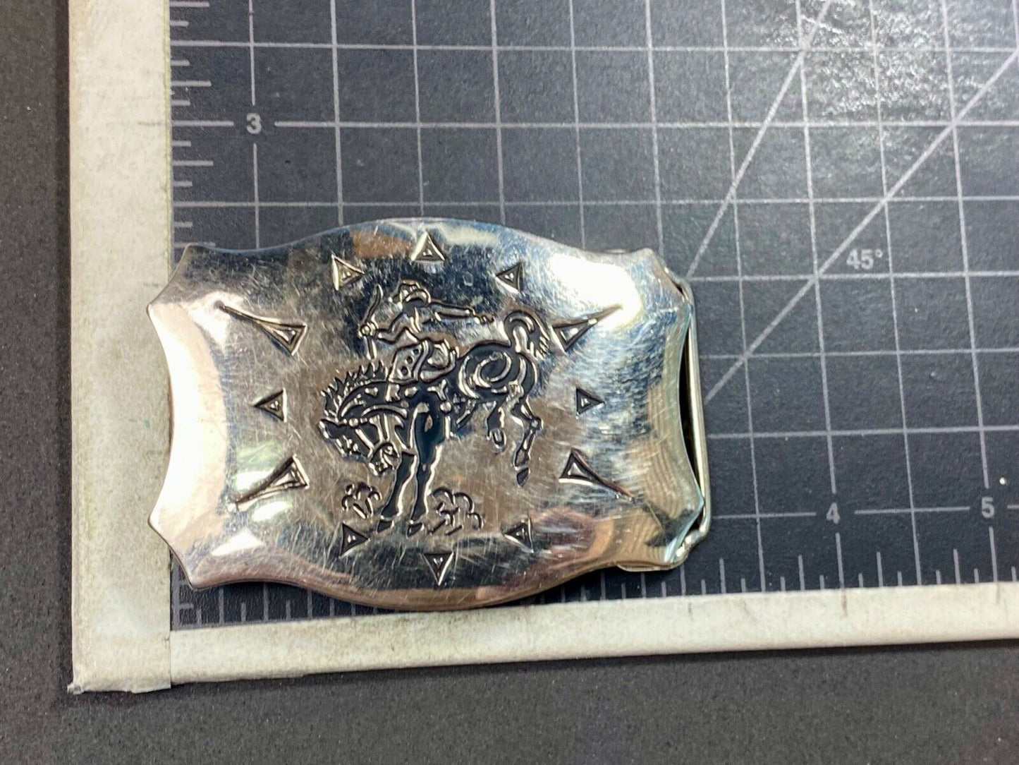 Awesome Chambers belt buckle Western Horseback Cowboy