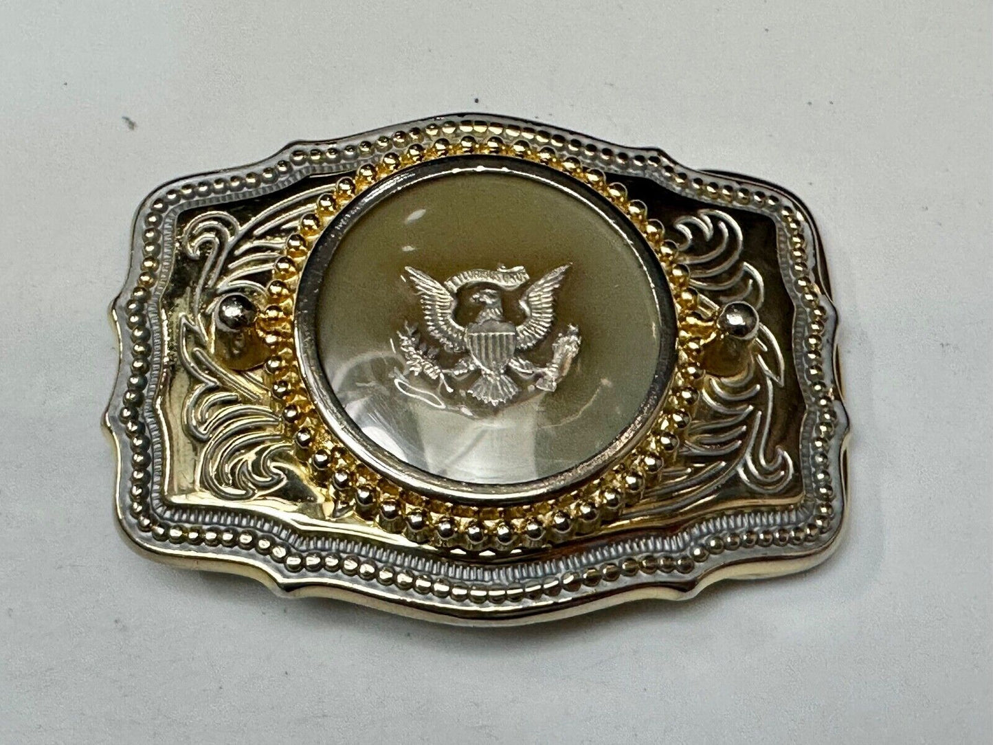 American Flying Bald Eagle USA Crest Multi Colored Western Belt Buckle