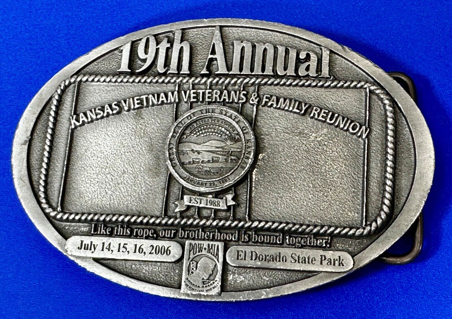 The Kansas Vietnam Veterans Family Reunion 19th Annual Commemorative Belt Buckle