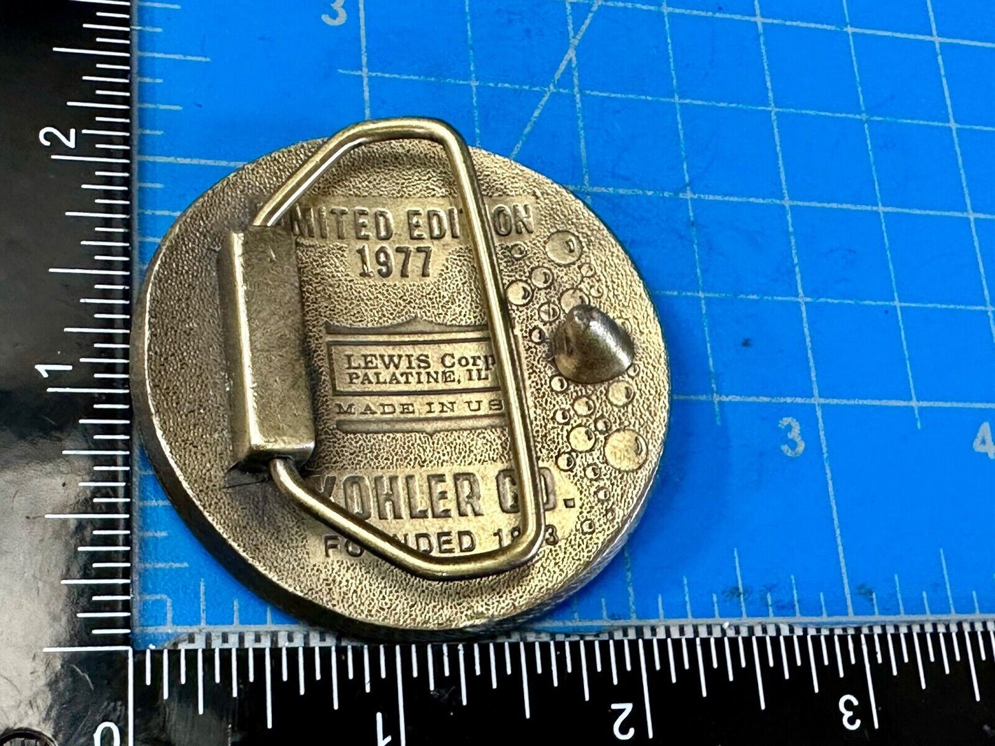 The Bold Look of Kohler - Vintage 1977 Lewis round Limited Edition belt buckle