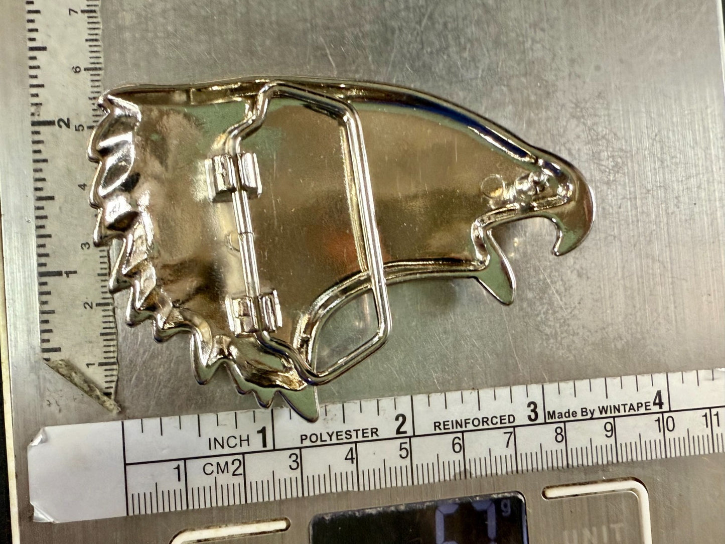Attacking Eagle Head Figural Cutout Silver Color Western Belt Buckle