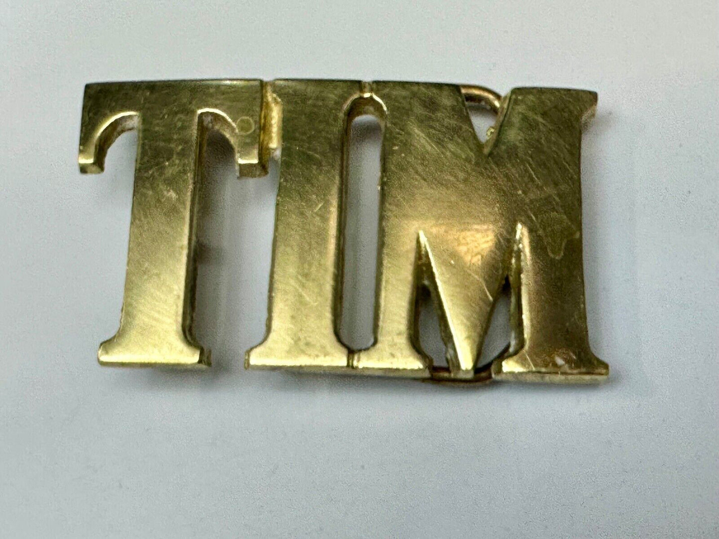 TIM Custom Name in cutout block letters solid brass belt buckle - Taiwan ROC
