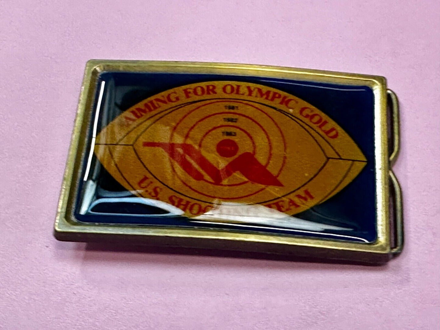 US Shooting Team Los Angeles 1984 Aiming for Olympic Gold NOS Belt Buckle