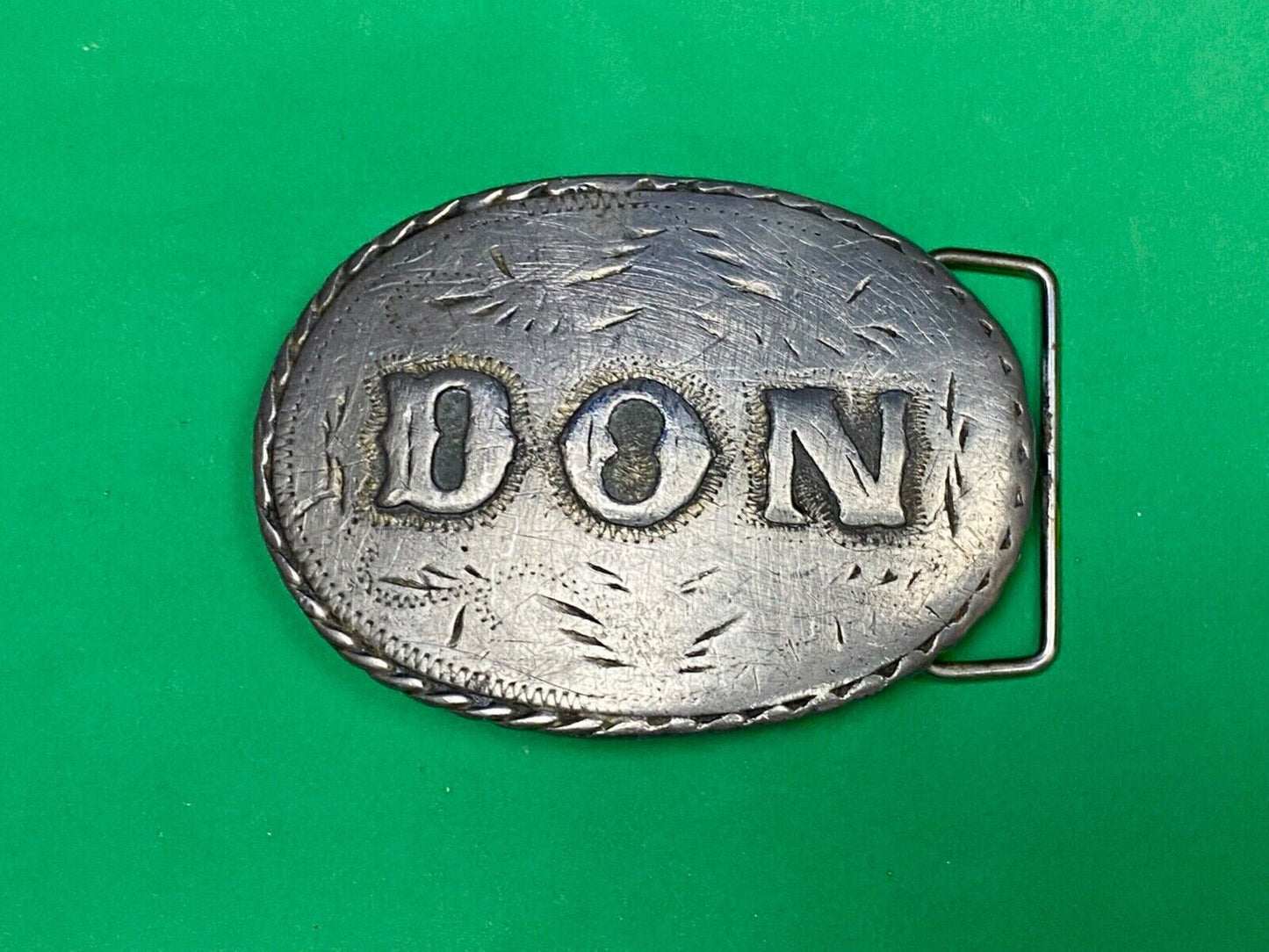Vintage 1981 Name Don Western Oval Belt Buckle By Spec-Craft