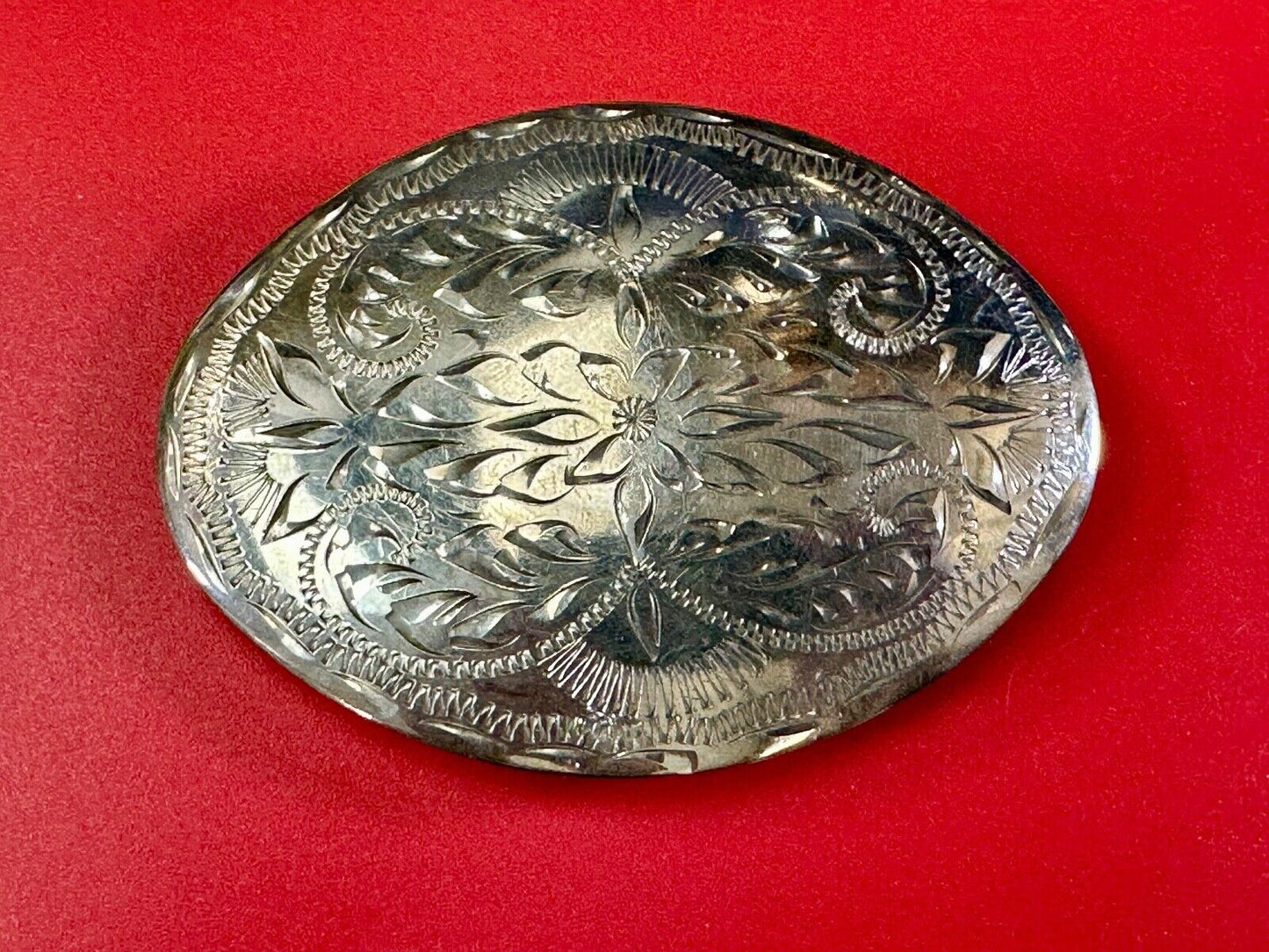 Beautiful Western Flair 3.5" wide engraved oval belt buckle