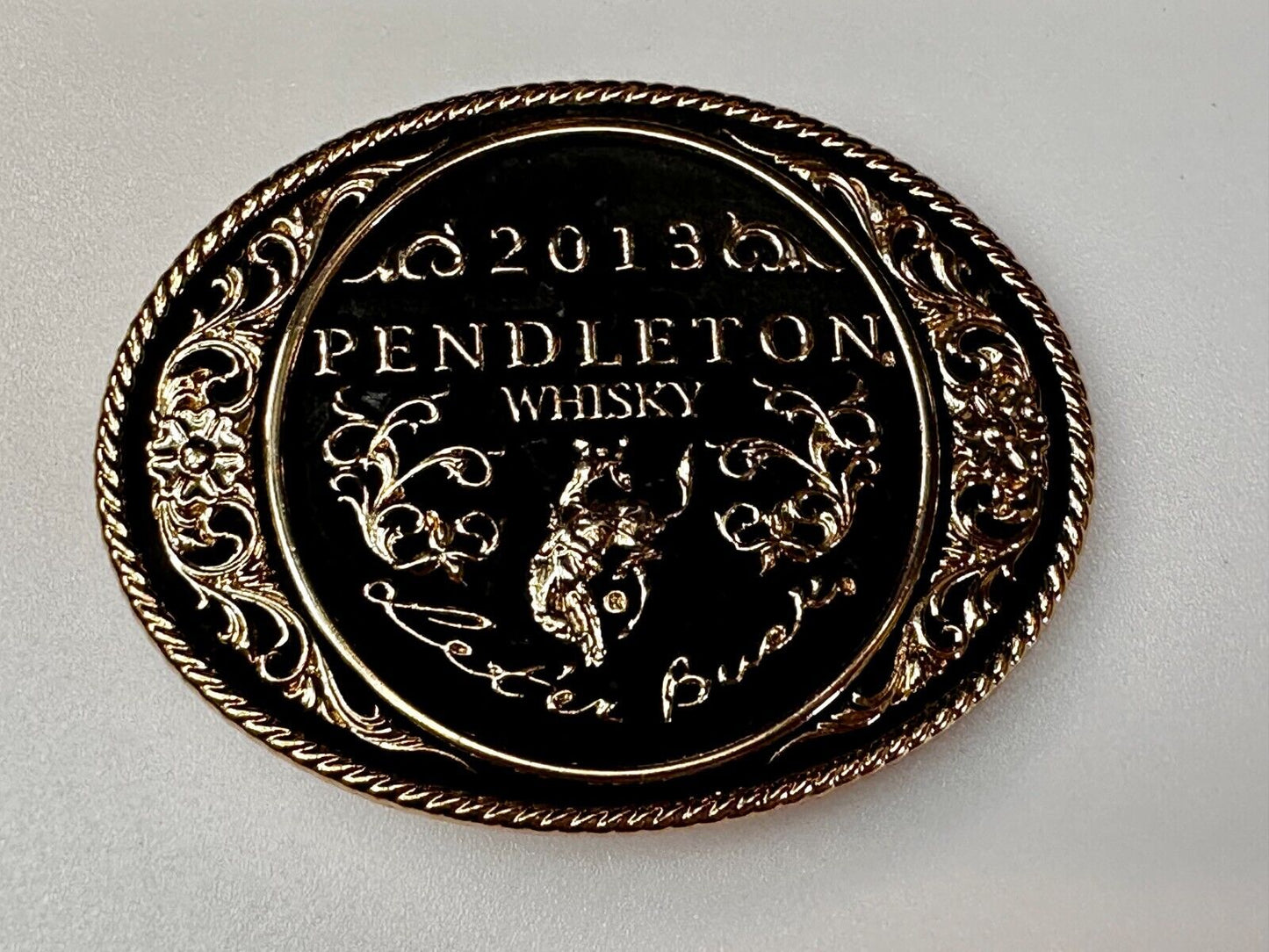 2013 Pendleton Whiskey Let'er Buck Rodeo Cowboy Montana Silversmiths Belt Buckle