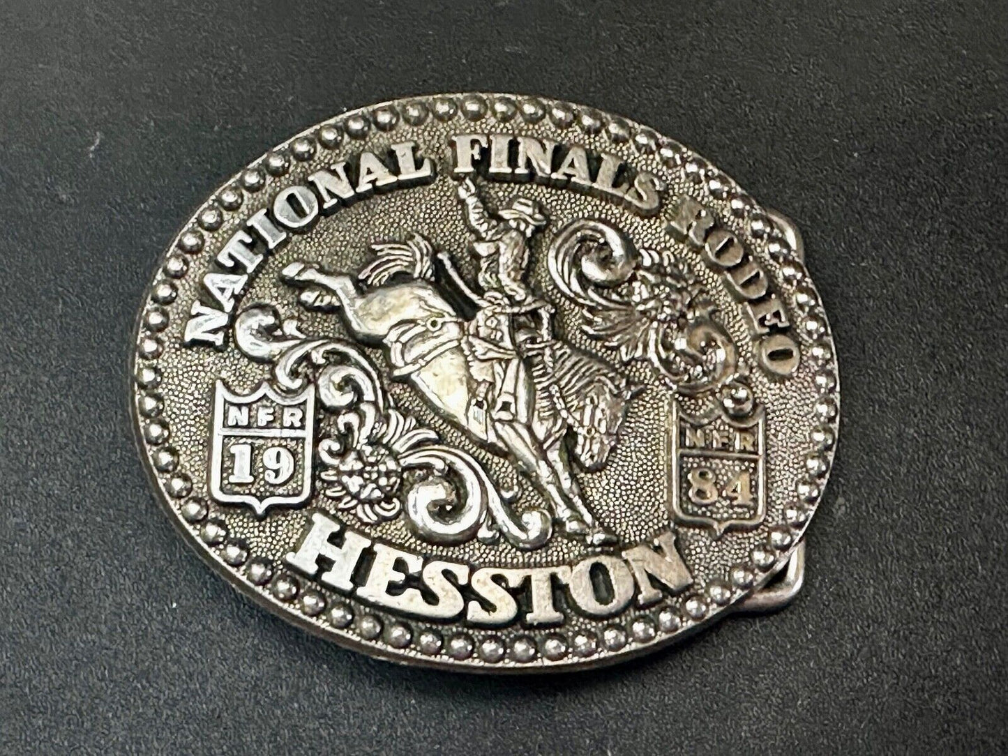 1984 Youth Hesston National Finals Rodeo NFR Collectors Rodeo Cowboy Belt Buckle