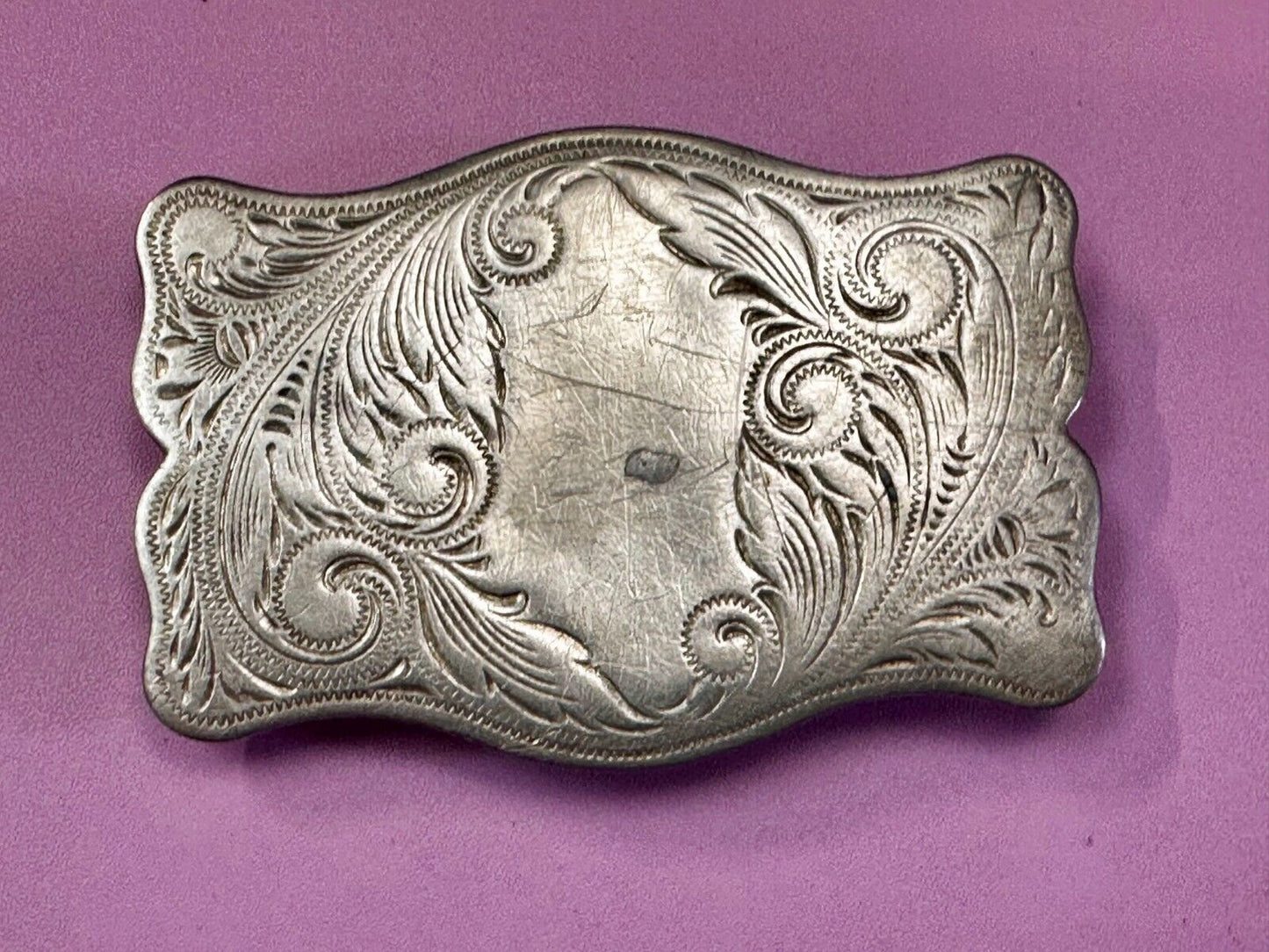 Vintage engraved western flower swirl belt buckle for craft project or to wear!
