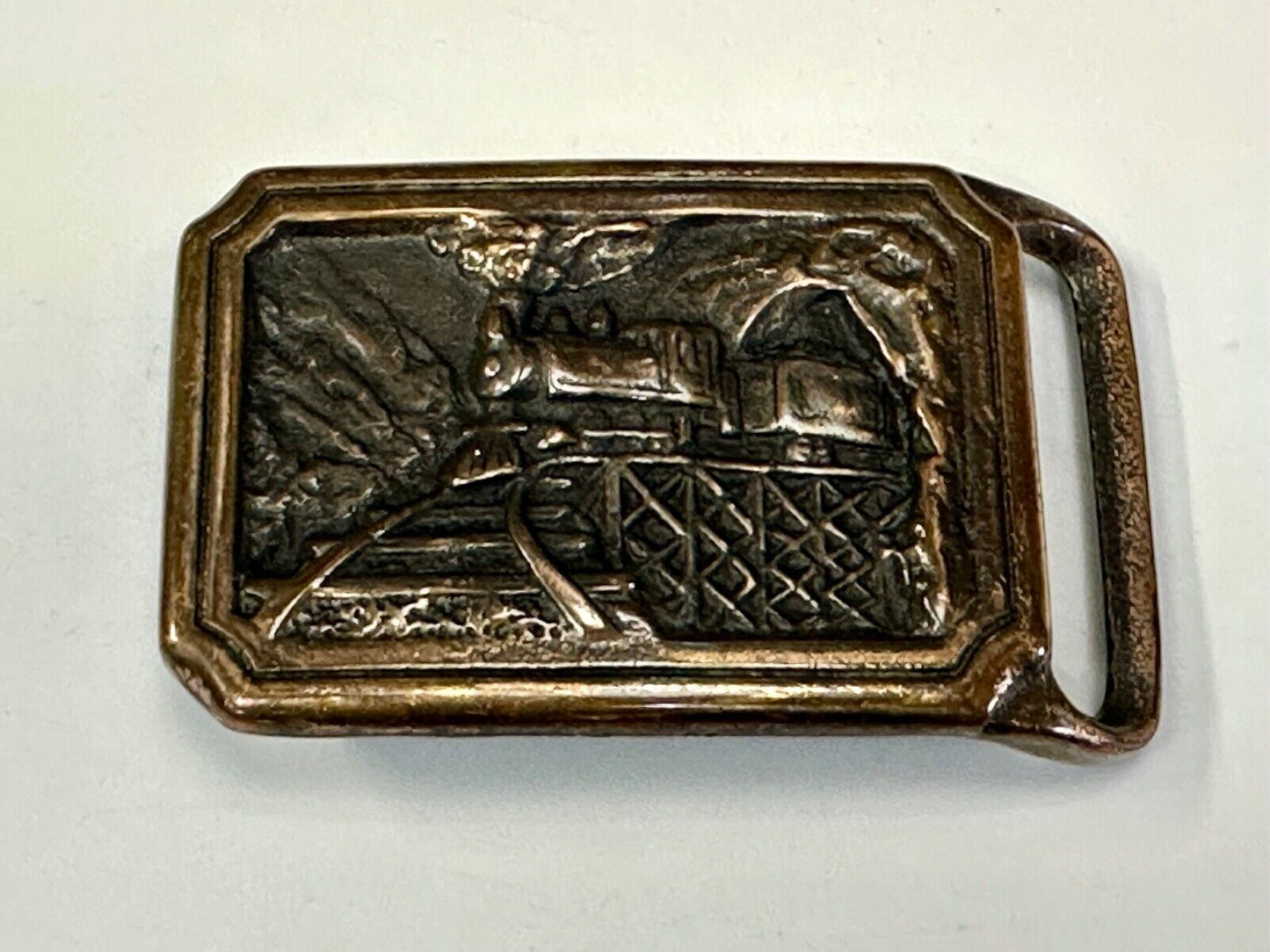 T.E.Express Tech Ether Guild Steam Locomotive Train Railroad vintage belt buckle