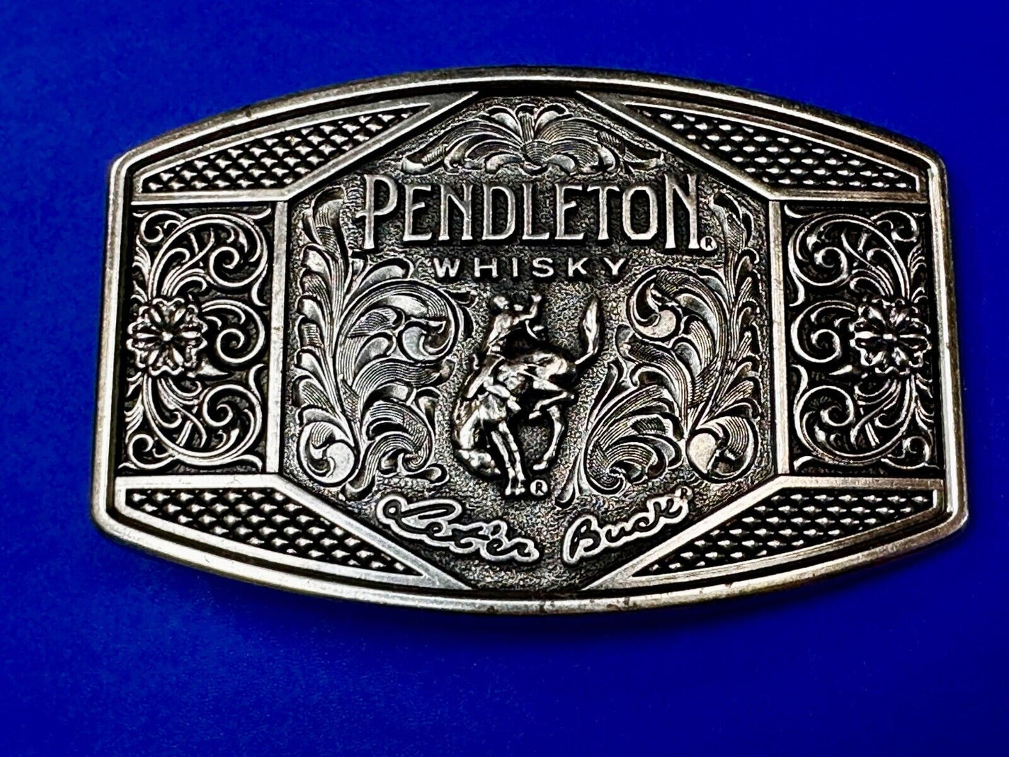 2022 Pendleton Whiskey Let'er Buck Rodeo Cowboy Montana Silversmiths Belt Buckle