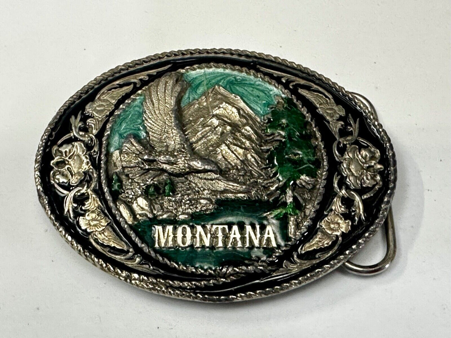 The Great State of Montana Vintage W-5 Siskiyou Eagle Mountain Belt Buckle