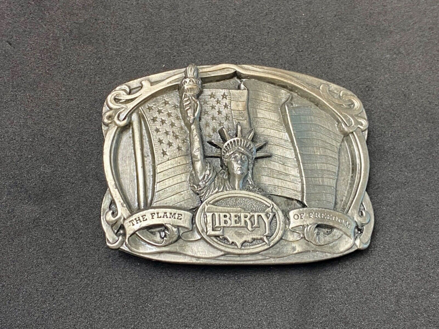 The Flame of Freedom - Statue of Liberty commemorative 1985 bergamot belt buckle
