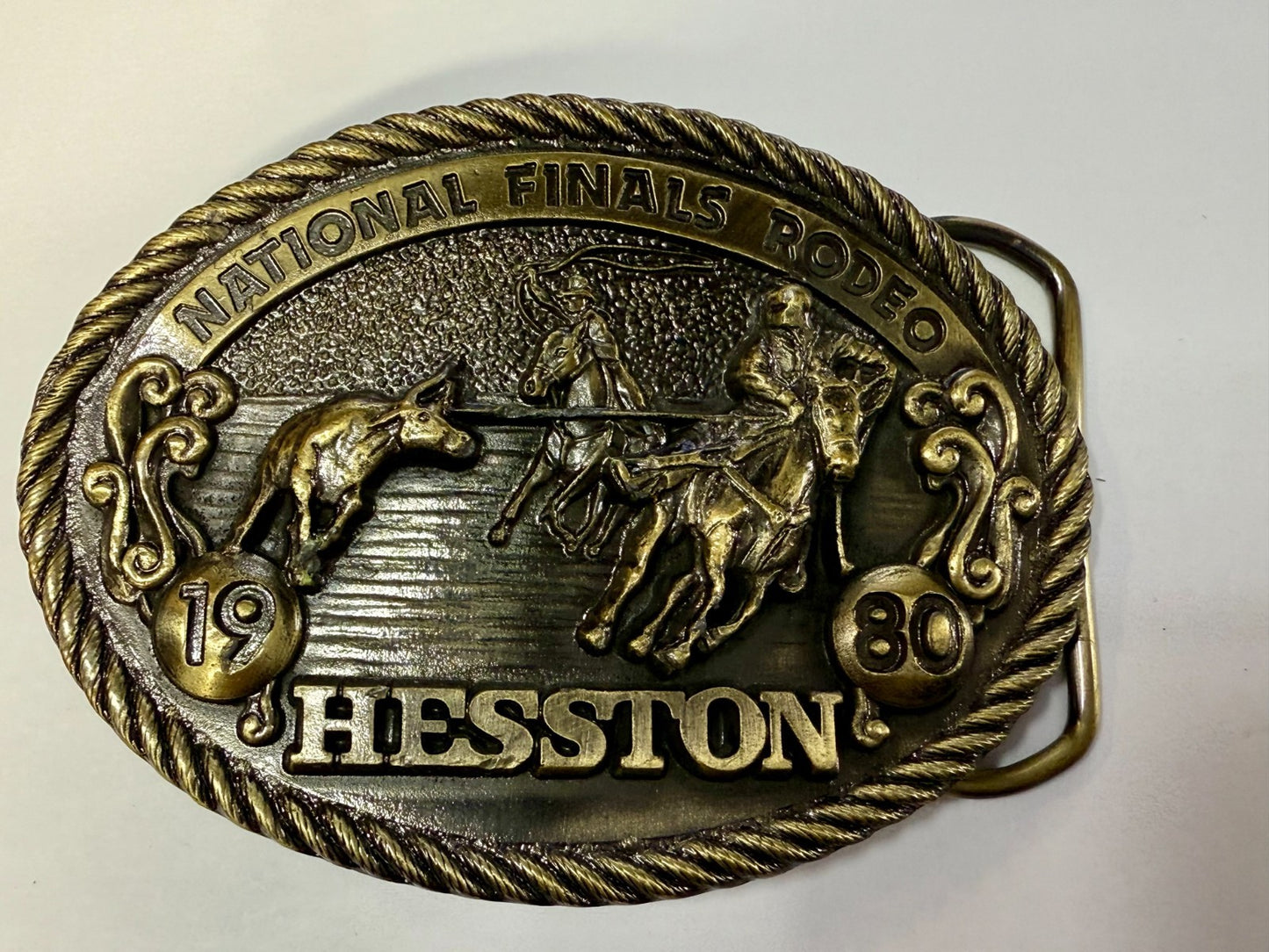 1980 Hesston NFR National Finals Rodeo Cowboys Western 6th Edition Belt Buckle