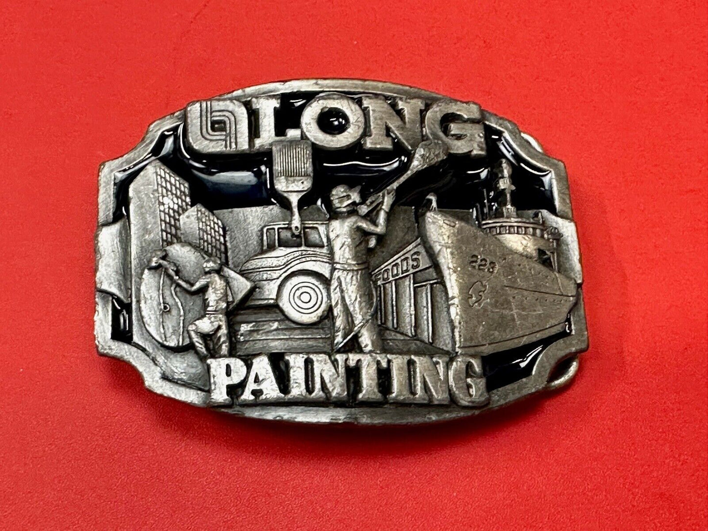 Vintage 1989 LONG painting - Neat Clean Finishing belt buckle