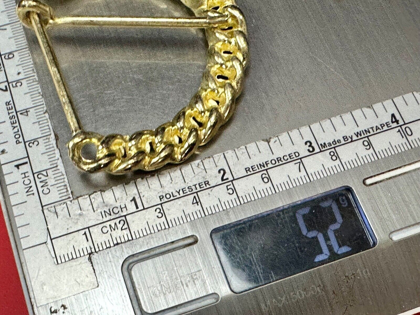 Vintage gold tone spiral or rope knot loop pattern replacement belt buckle