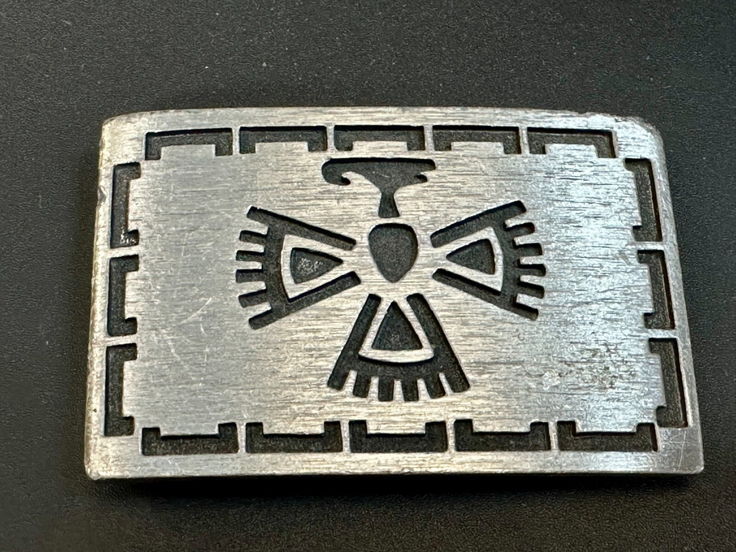 Thunderbird Native American Indian Art Symbol Rectangular Western Belt Buckleun