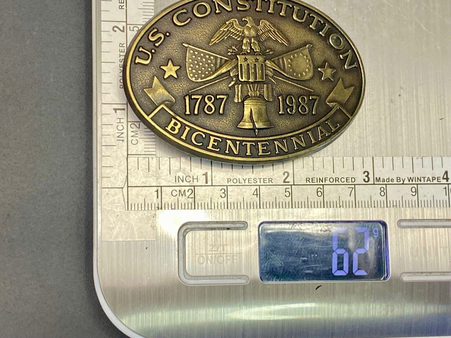 200Th Anniversary Us Constitution Commemorative Western Patriotic Belt Buckle