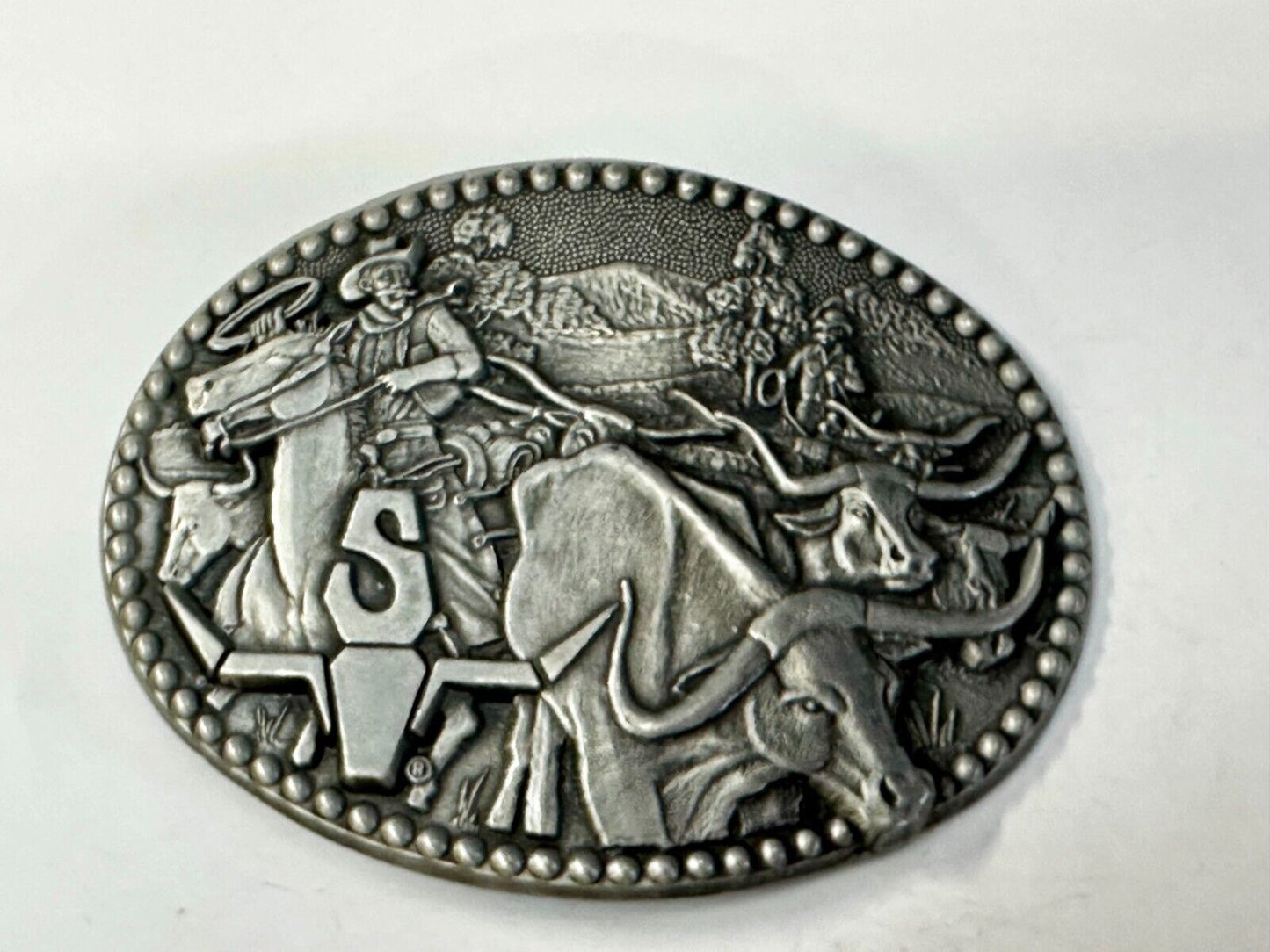 Award Design Medals Zee Series Longhorn Cattle Drive Cowboy Western Belt Buckle!