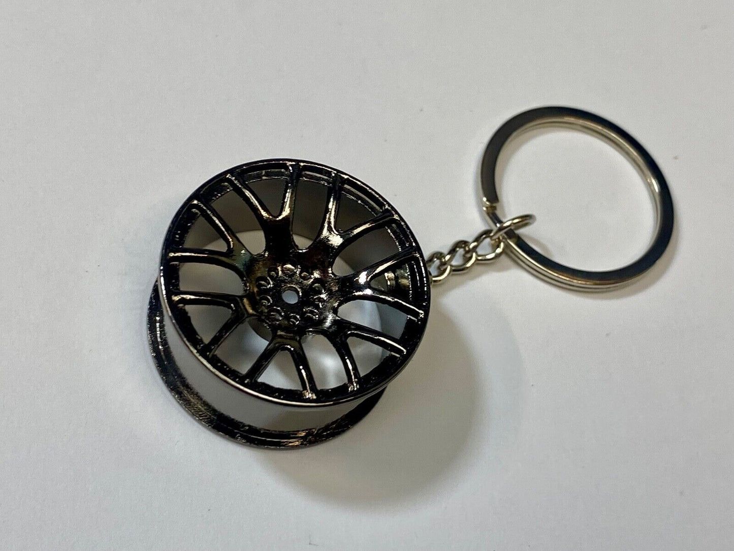 Black Color Wheel Rim Keychain Auto Car Keyring Key Chain - FAST USA shipping