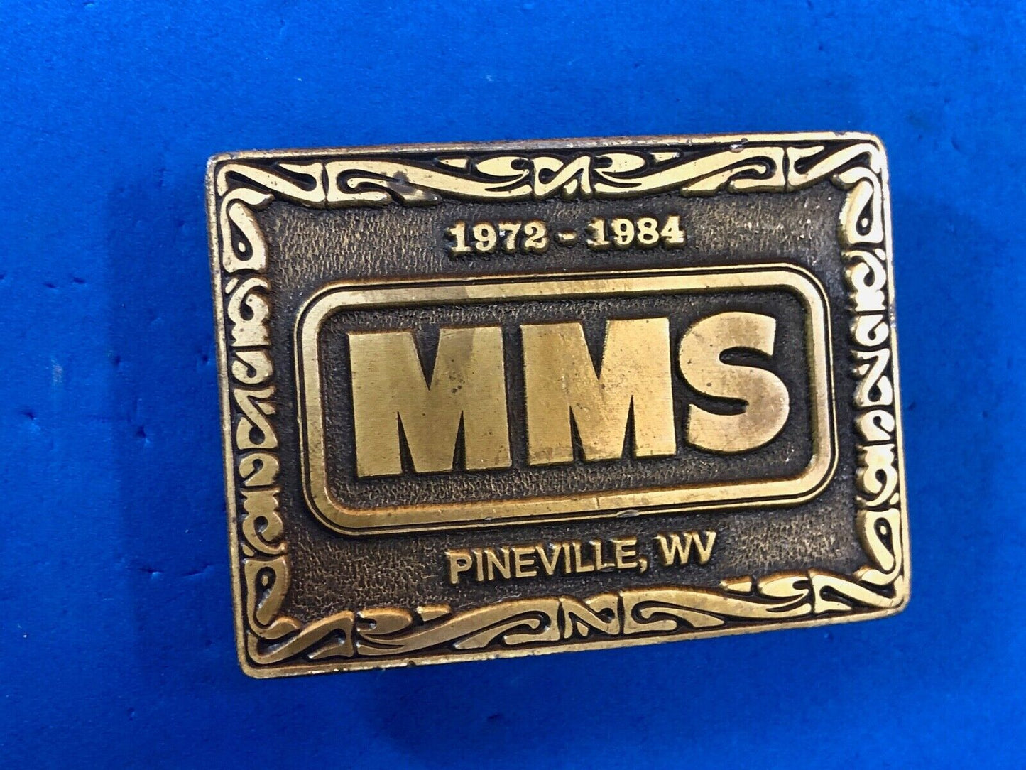 belt buckle MMS Prineville West VA Virgina belt buckle Mountain Mission School?