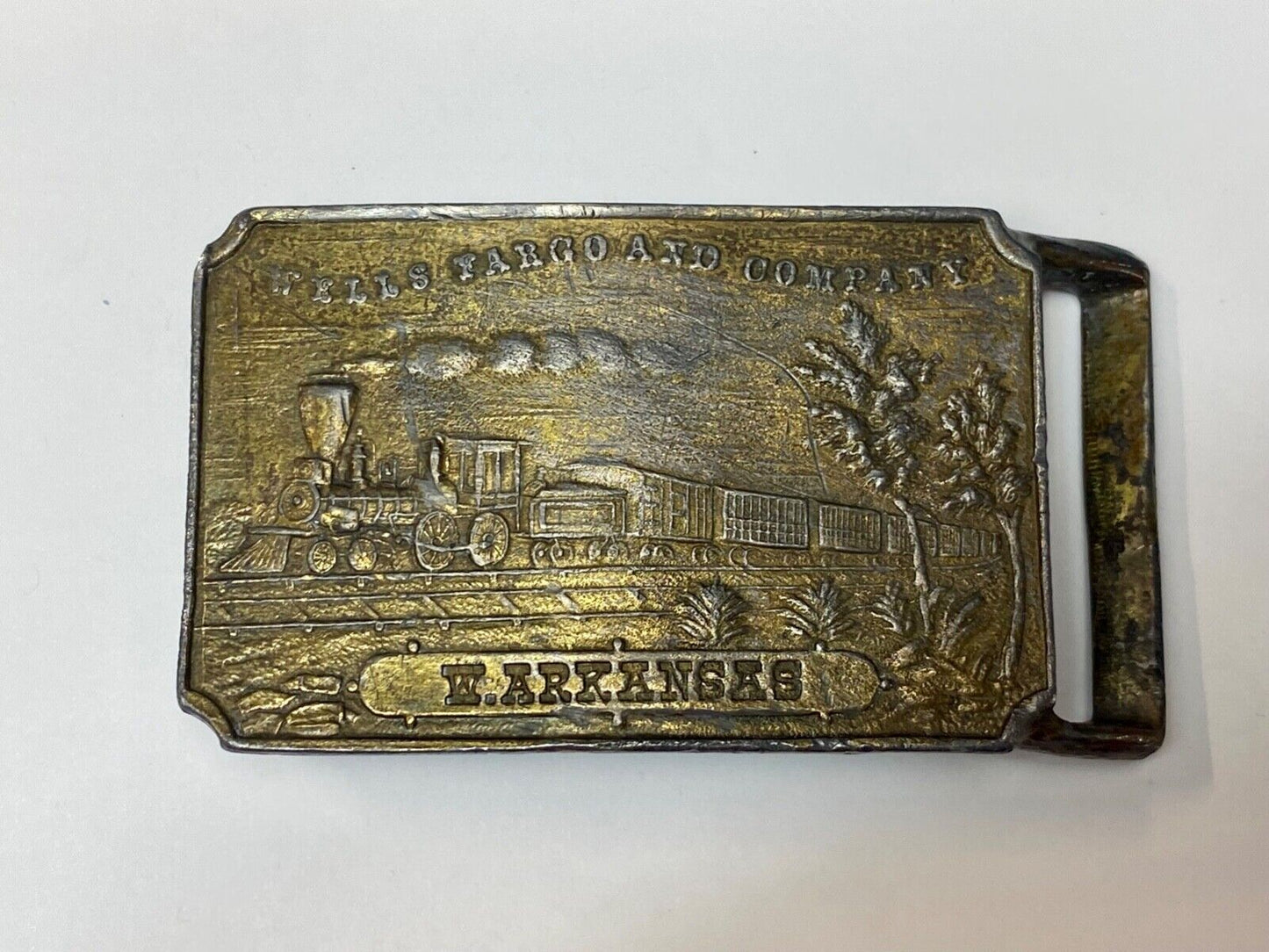 Train Steam Locomotive Wells Fargo & co West Arkansas Collectable belt buckle