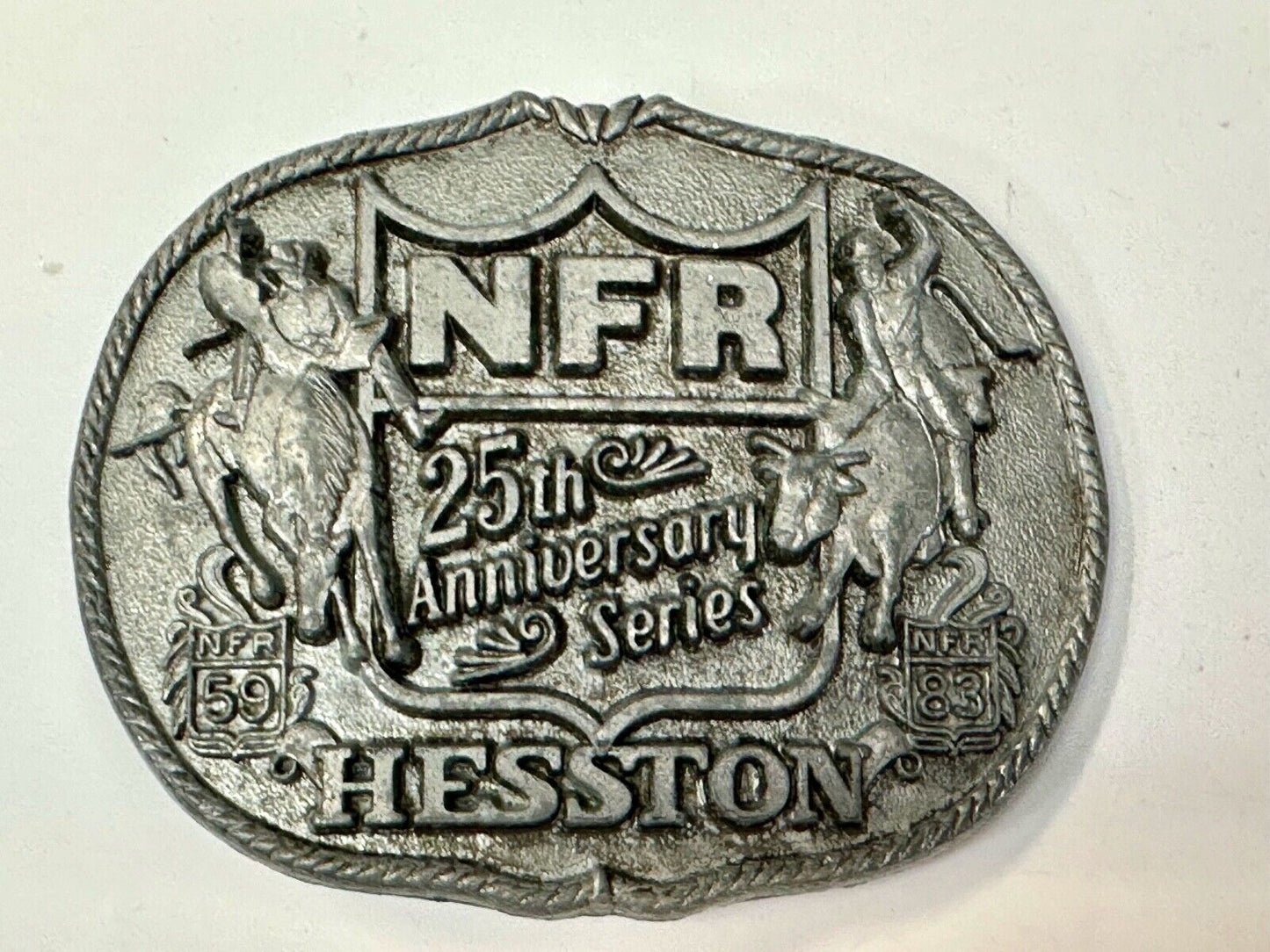 1983 Hesston National Finals Rodeo 25th Anniversary Adult Collectors Belt Buckle
