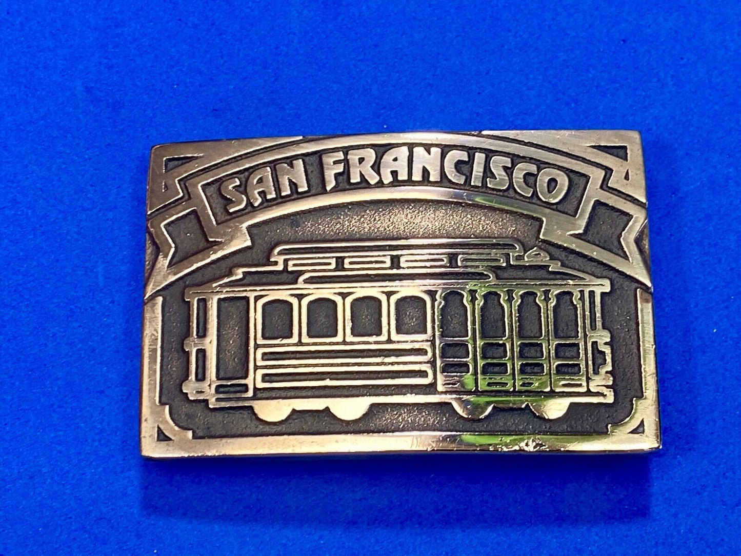 The San Francisco Cable Car - Vintage Brass Heavy Belt Buckle Stamped Ub