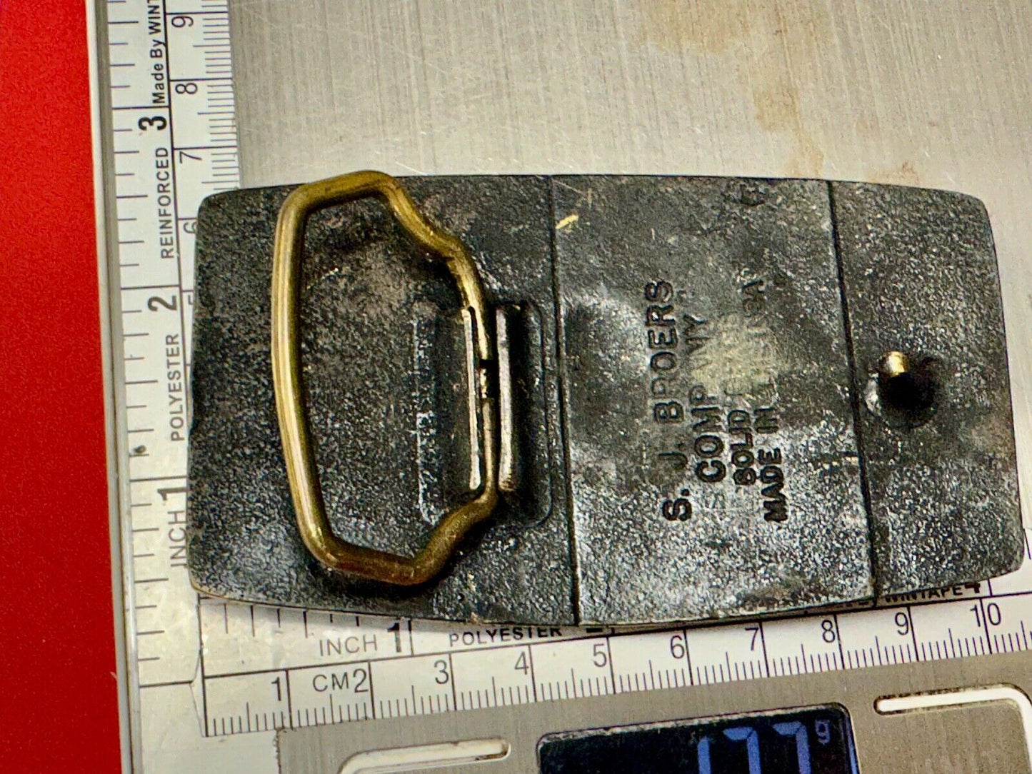 B&W FOSSIL POWER GENERATION DIVISION BRASS BELT BUCKLE by S. J. Broers Company