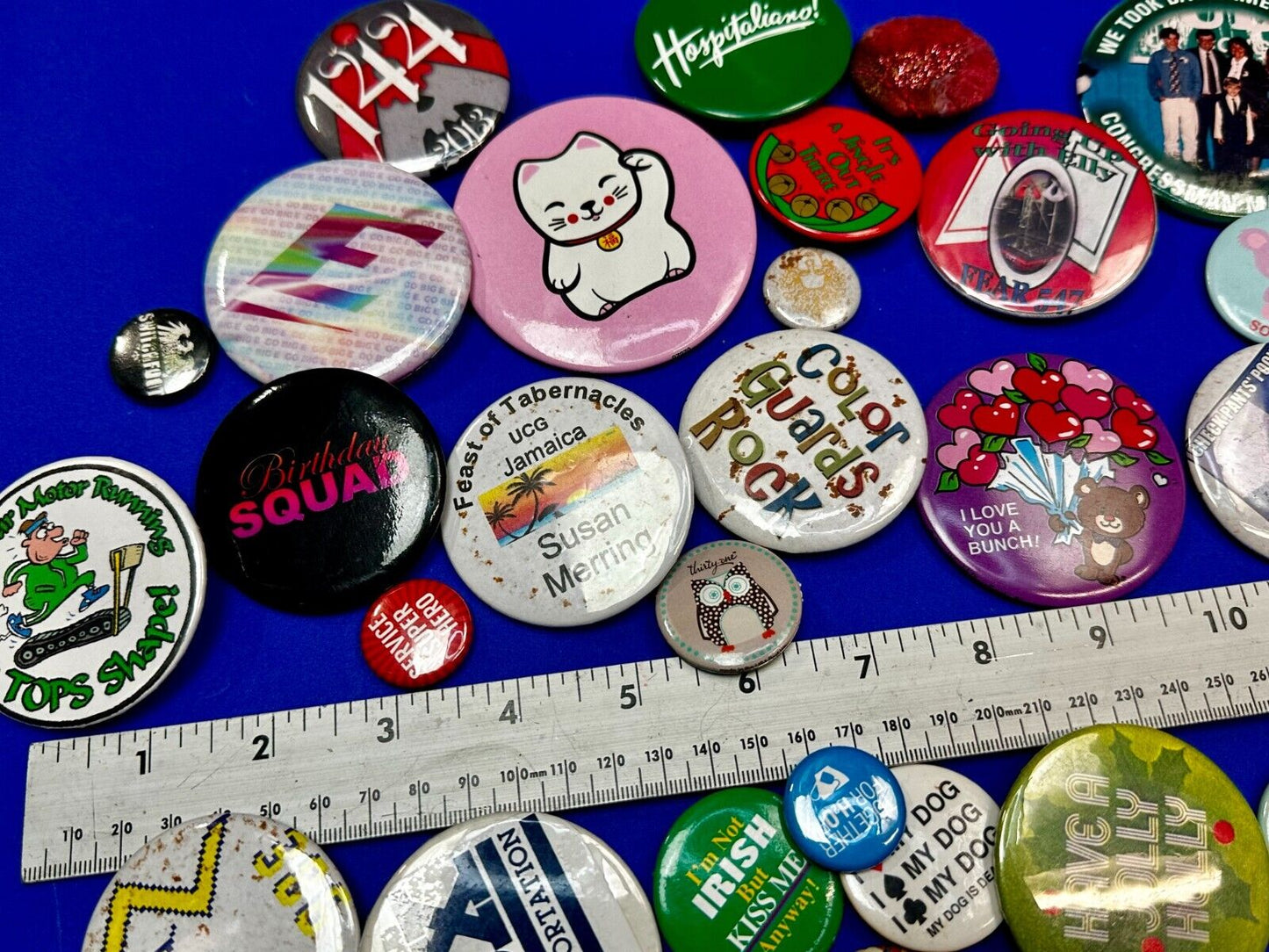 Around 40 Button's Pin's - Advertising Promo Pinbacks Grab Bag Resale Gifts!