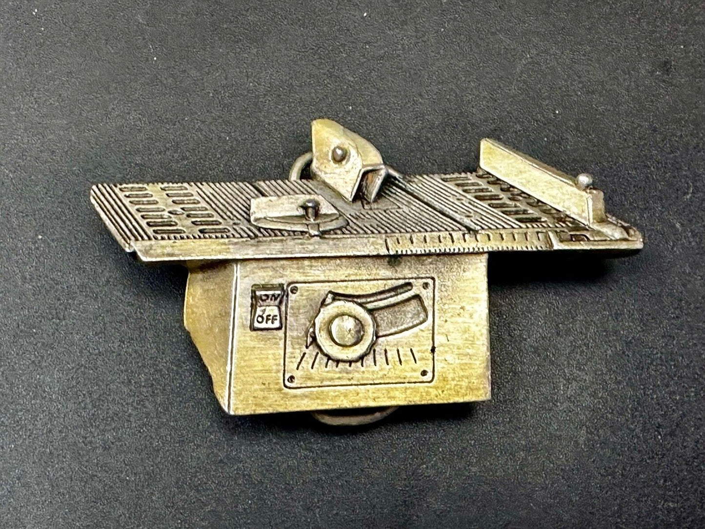 Table Saw Woodworking Unique VTG 1982 Belt Buckle by Bergamot Brass Works