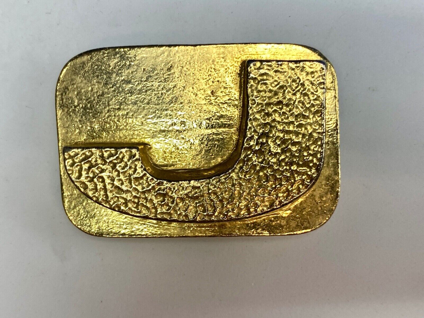 Big gold tone block letter J belt buckle - Name, Initial, personal meaning!