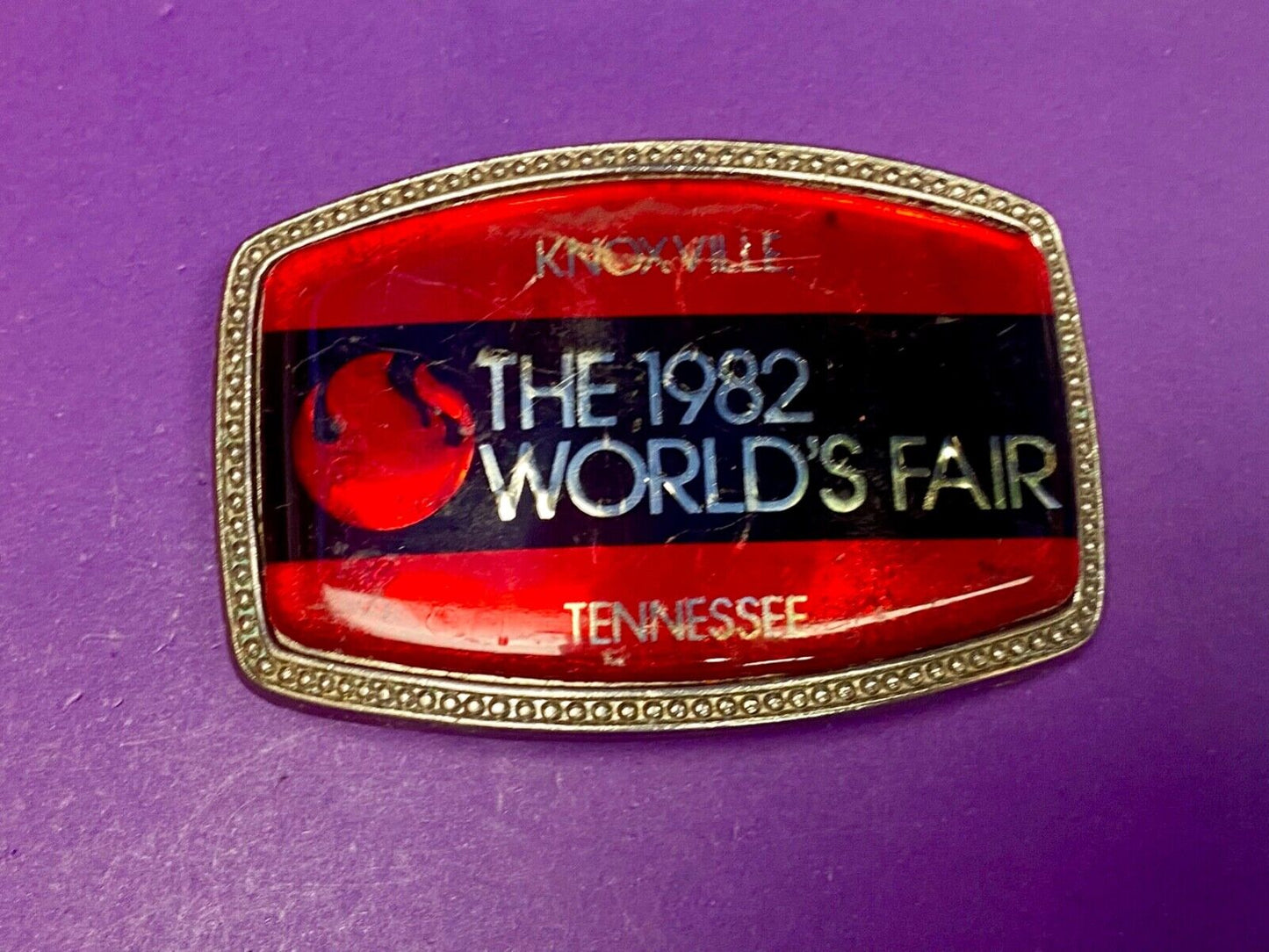 The 1982 Worlds Fair. - Knoxville Tn Tennessee Belt Buckle Sunsphere