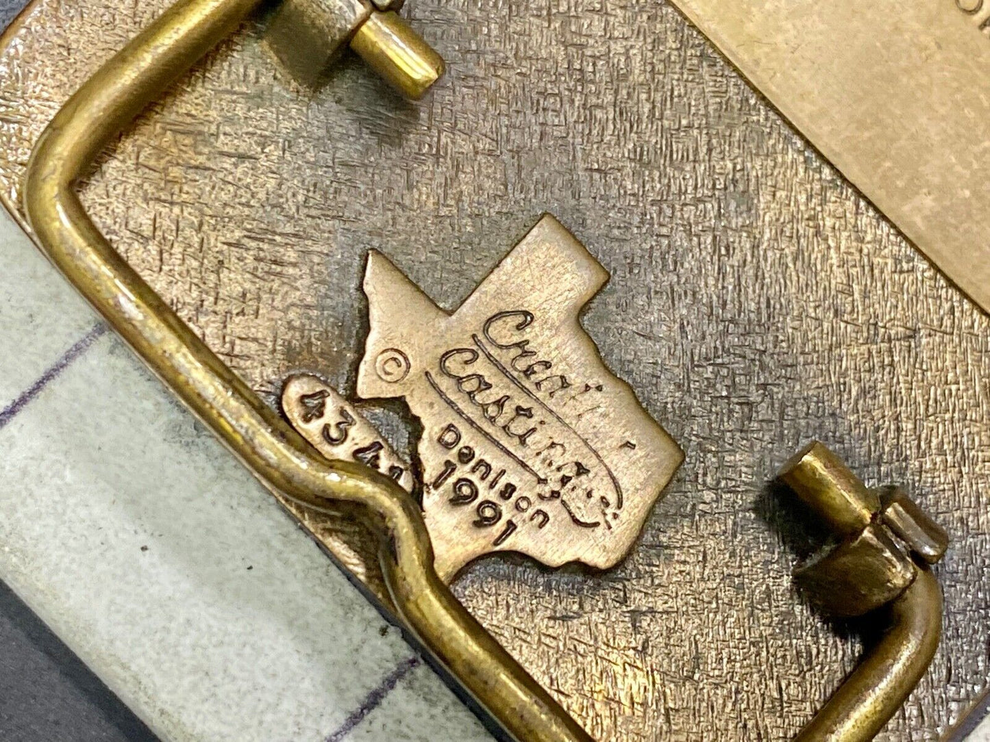 Vintage 1990 Trophy Belt Buckle Srsc Winter League Sports Teams Old Man Winter